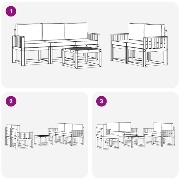 VidaXL Kültéri kanapé szett 6 pcs