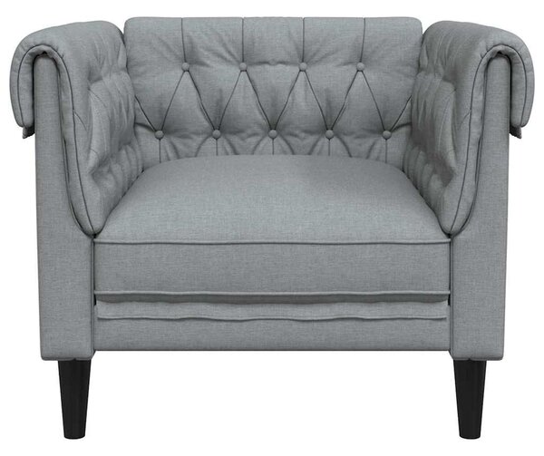 Chesterfield Kanapé Szék Világosszürke 78.5 x 74.5 x 74.5 cm