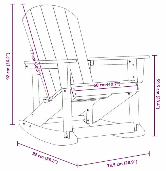 Adirondack hintás székek 2 pcs Fehér HDPE