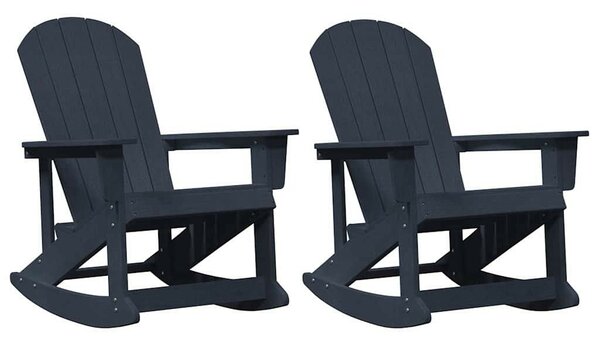 Adirondack hintás székek 2 pcs Tengerészkék HDPE