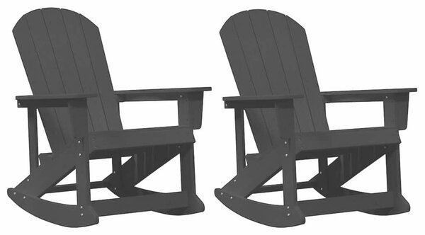 Adirondack hintás székek 2 pcs Fekete HDPE
