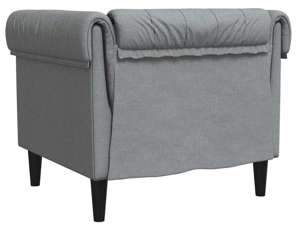 Chesterfield Kanapé Szék Világosszürke 78.5 x 74.5 x 74.5 cm