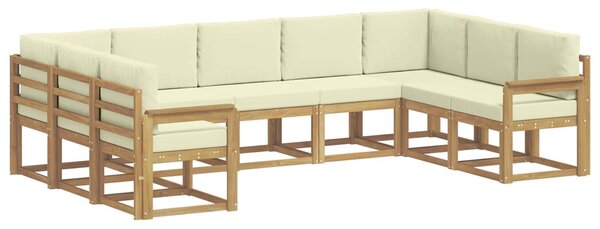 VidaXL Kültéri kanapé szett párnával 9 pcs Fehér és Krém színű