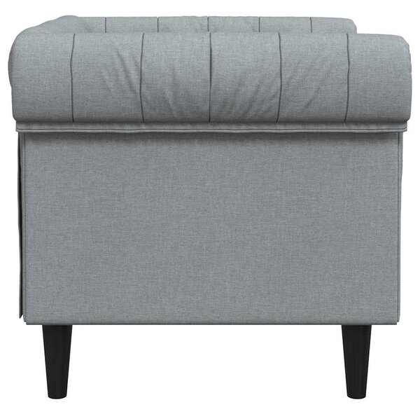 Chesterfield Kanapé Szék Világosszürke 78.5 x 74.5 x 74.5 cm