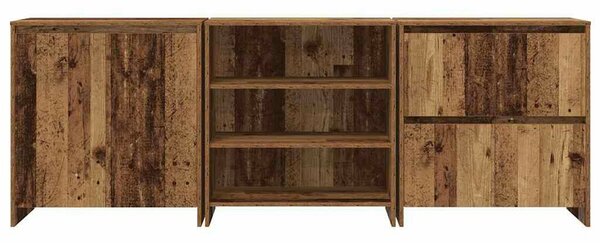 Oldalszekrények 3 pcs Régi fa 70 x 41 x 75 cm Faanyag
