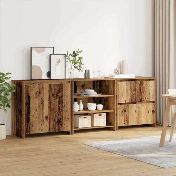 Oldalszekrények 3 pcs Régi fa 70 x 41 x 75 cm Faanyag