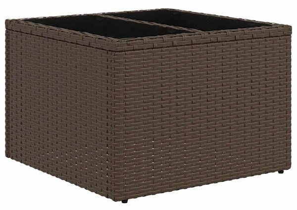 11 db barna polyrattan kerti kanapégarnitúra párnákkal