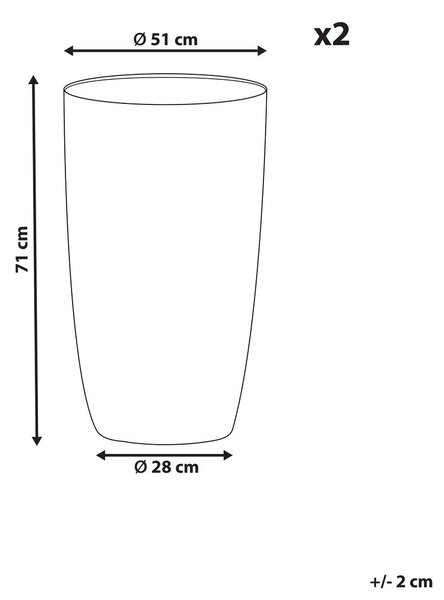 Kétdarabos virágcserép szett CAMIA 51 cm Bézs