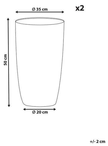 Kétdarabos virágcserép szett CAMIA 35 cm Bézs