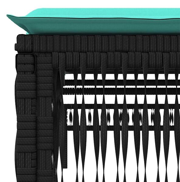 VidaXL 2 db fekete polyrattan napozóágy asztallal
