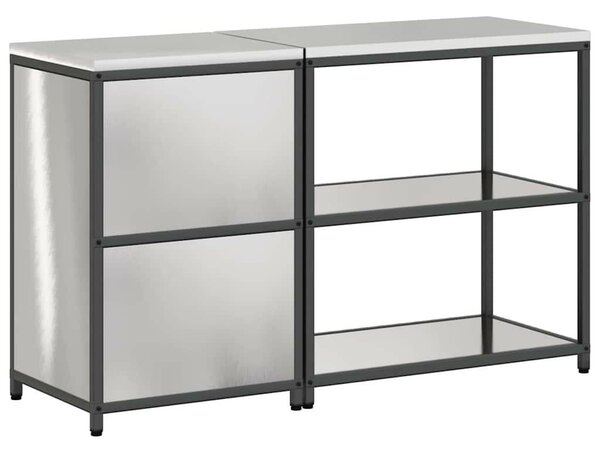 Konyhai Tároló Készlet polcokkal 2 pcs Ezüst 150 x 50 x 92 cm