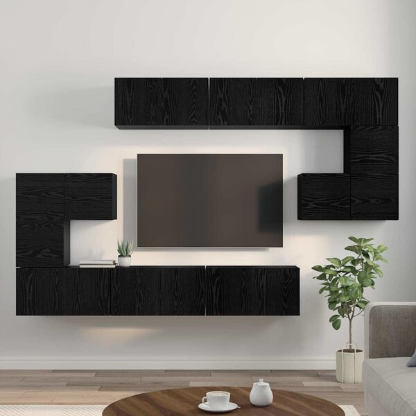 TV szekrény garnitúra 10 pcs Musta tammi 60 x 30 x 30 cm