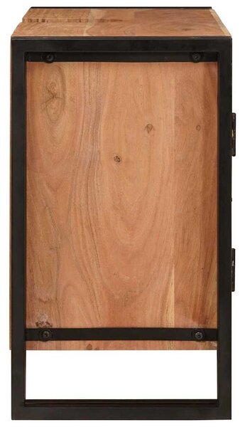 Fürdőszobai mosdószekrény 71 x 33 x 58 cm Tömör akácfa és vas