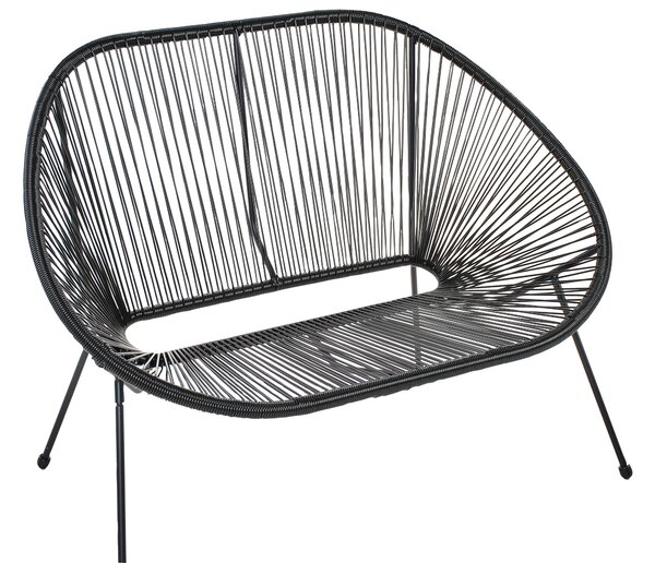 Kerti pad ACAPULCO II 113 cm PE Rattan Fekete