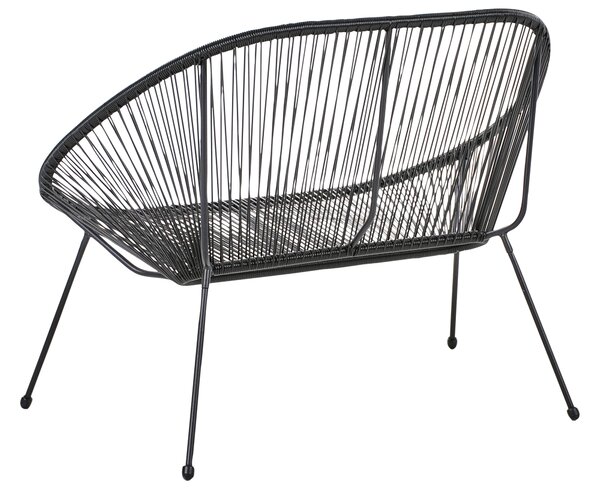 Kerti pad ACAPULCO II 113 cm PE Rattan Fekete