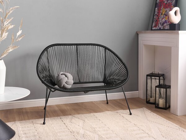 Kerti pad ACAPULCO II 113 cm PE Rattan Fekete