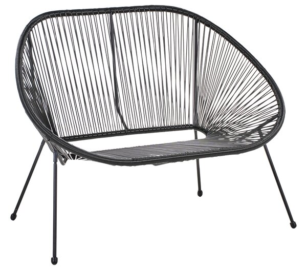 Kerti pad ACAPULCO II 113 cm PE Rattan Fekete