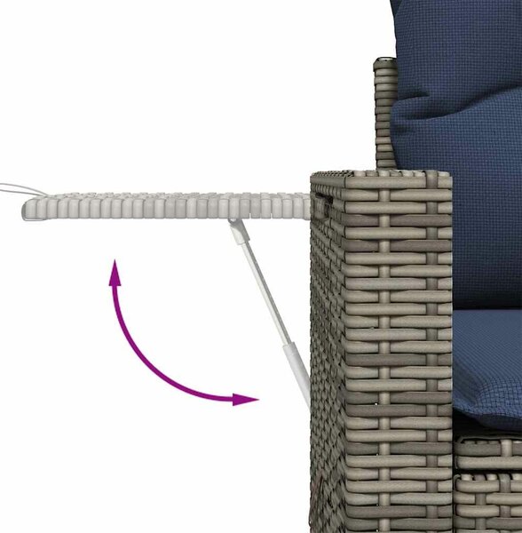 VidaXL 11 db szürke polyrattan kerti kanapégarnitúra párnákkal