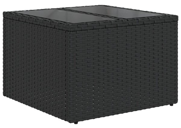VidaXL 6 db fekete polyrattan kerti kanapégarnitúra párnákkal