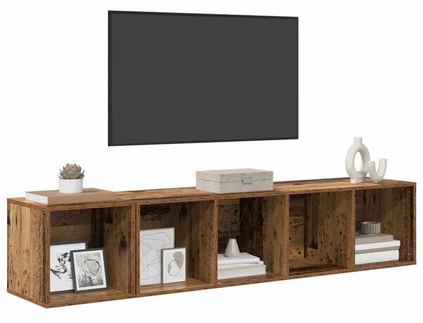 TV Szekrény Szett 2 pcs Öreg fa 37 x 37 x 142.5 cm Faanyag