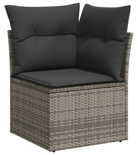 VidaXL 4 db szürke polyrattan kerti kanapégarnitúra párnákkal