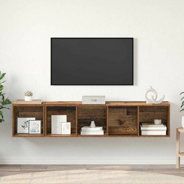 TV Szekrény Szett 2 pcs Öreg fa 37 x 37 x 142.5 cm Faanyag