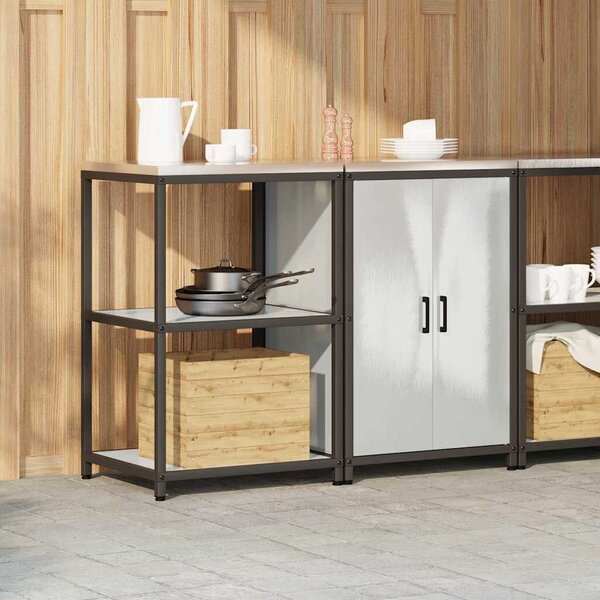 Konyhai Tároló Készlet polcokkal 2 pcs Ezüst 120 x 50 x 92 cm