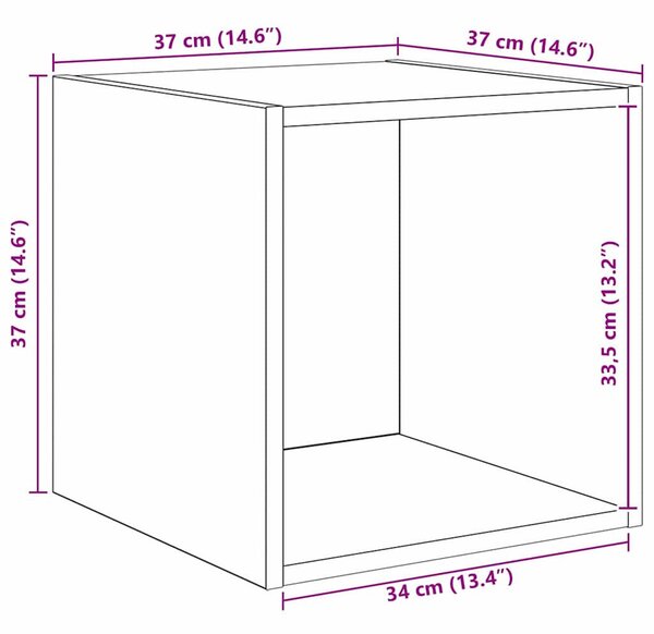 TV szekrény garnitúra 4 pcs kézműves tölgy 37 x 37 x 142.5 cm