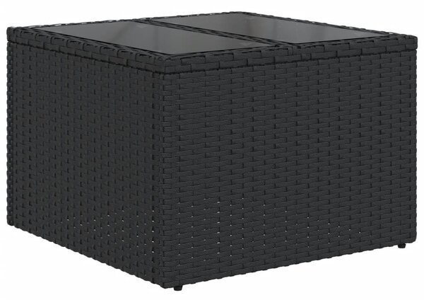 VidaXL 5 db fekete polyrattan kerti kanapégarnitúra párnákkal