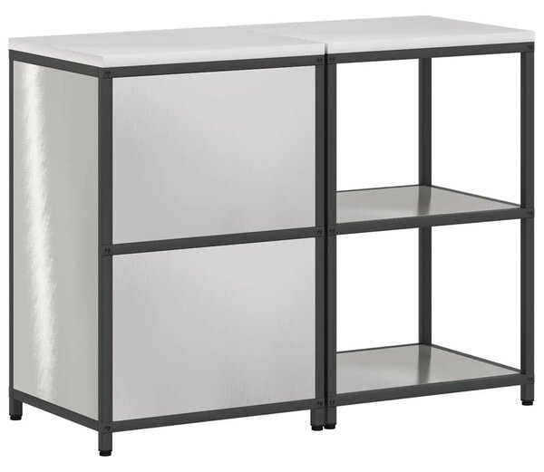 Konyhai Tároló Készlet polcokkal 2 pcs Ezüst 120 x 50 x 92 cm