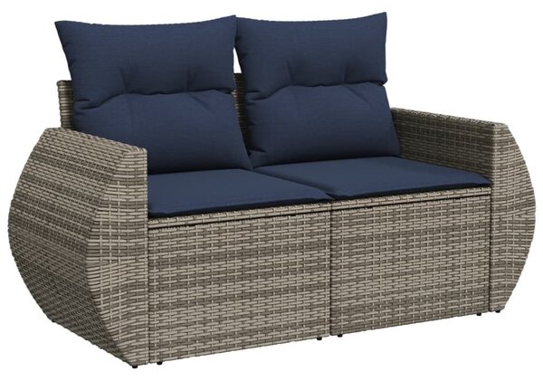 VidaXL 11 db szürke polyrattan kerti kanapégarnitúra párnákkal