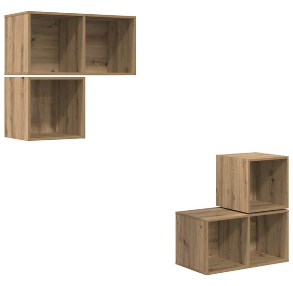 TV szekrény garnitúra 4 pcs kézműves tölgy 37 x 37 x 72 cm