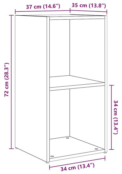 TV szekrény garnitúra 4 pcs kézműves tölgy 37 x 35 x 72 cm