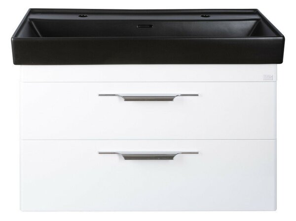 TMP LUX 100D fali fürdőszobabútor - CeraStyle SHARP FEKETE DUPLA csaplyukas mosdóval - 100 x 48 cm