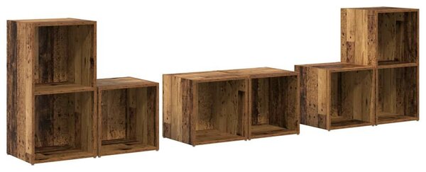 TV Szekrény Szett 6 pcs Öreg fa 37 x 35 x 72 cm Faanyag