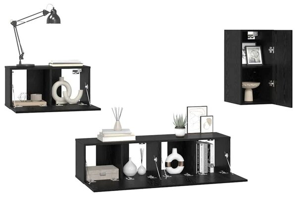 TV szekrény garnitúra 4 pcs Musta tammi 30.5 x 30 x 60 cm