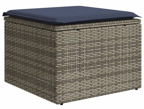 VidaXL 7 db szürke polyrattan kerti kanapégarnitúra párnákkal