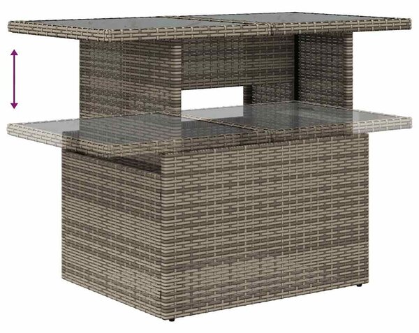 VidaXL 7 db szürke polyrattan kerti kanapégarnitúra párnákkal
