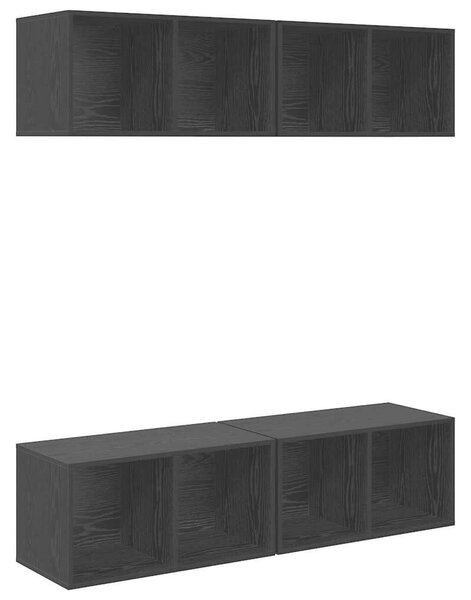 Fali TV Szekrény 4 pcs Musta tammi 37 x 37 x 72 cm Faanyag