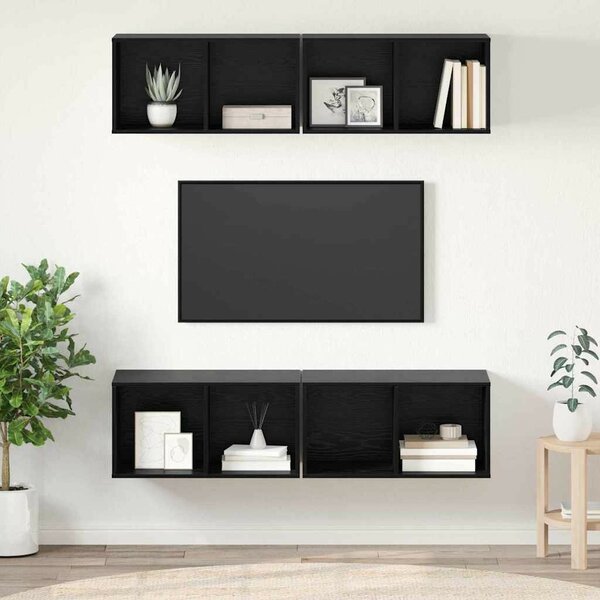 Fali TV Szekrény 4 pcs Musta tammi 37 x 37 x 72 cm Faanyag