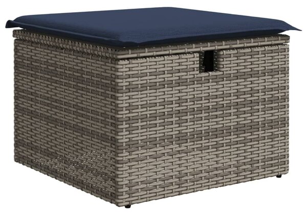 VidaXL 7 db szürke polyrattan kerti kanapégarnitúra párnákkal
