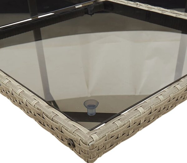 VidaXL 9 db szürke polyrattan kerti étkezőgarnitúra párnákkal
