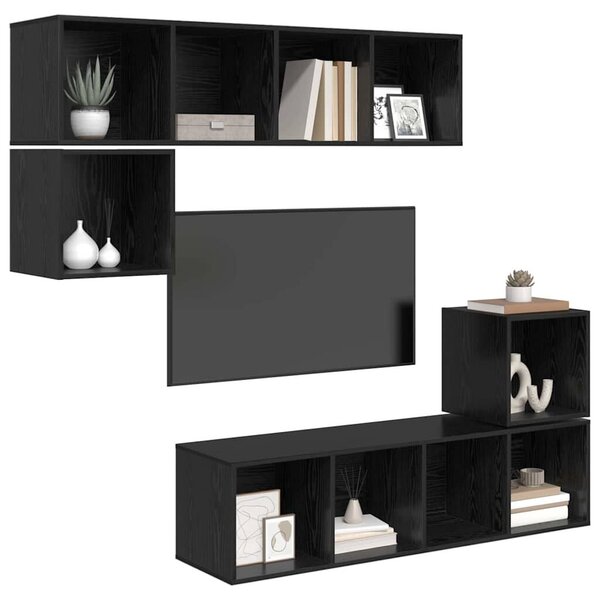 TV szekrény garnitúra 4 pcs Musta tammi 37 x 37 x 142.5 cm