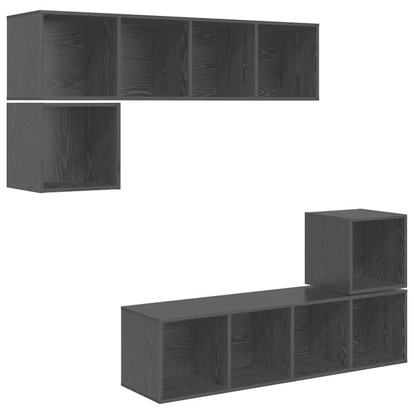 TV szekrény garnitúra 4 pcs Musta tammi 37 x 37 x 142.5 cm