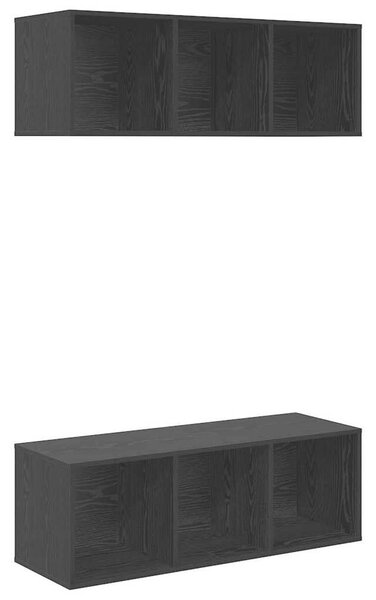 Fali TV szekrények 2 pcs Musta tammi 37 x 37 x 107 cm Faanyag