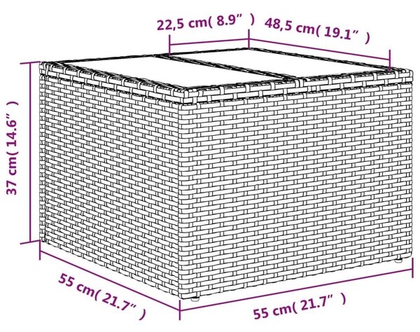 VidaXL 7 db fekete polyrattan kerti kanapégarnitúra párnákkal