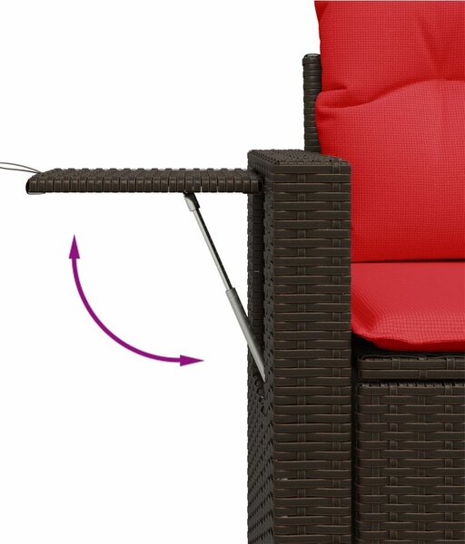 VidaXL 6 db barna polyrattan kerti kanapégarnitúra párnákkal