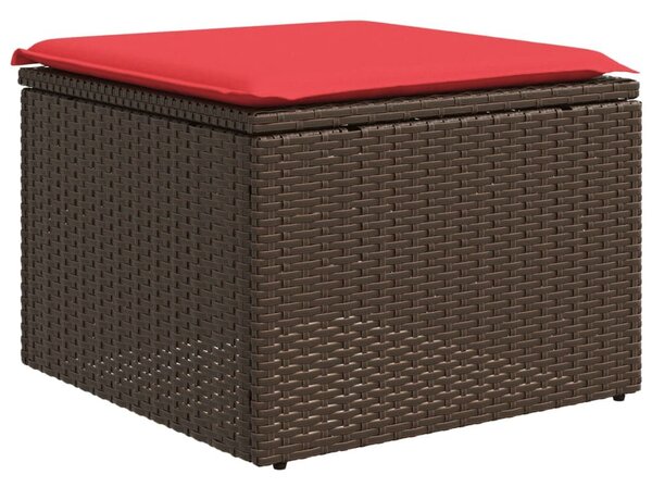 VidaXL 6 db barna polyrattan kerti kanapégarnitúra párnákkal