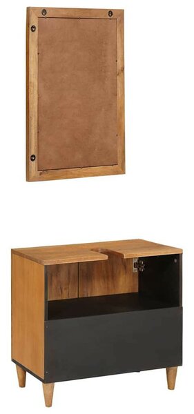 Fürdőszoba bútor szett tárolóval 2 pcs Barna 62 x 33 x 58 cm