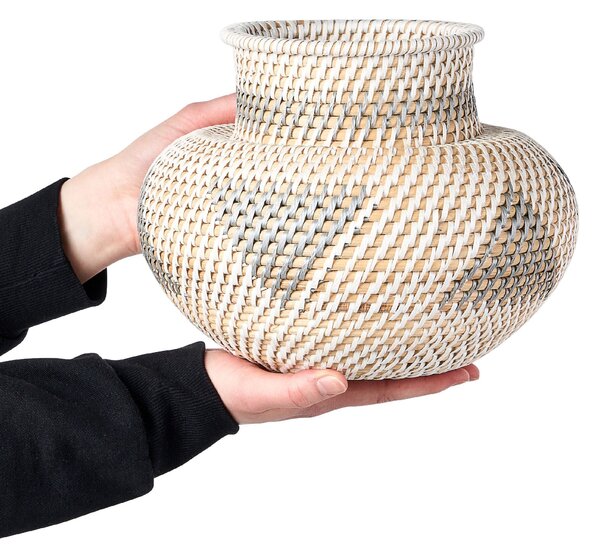Dekor váza ASAHAN Rattan 22 cm Természetes